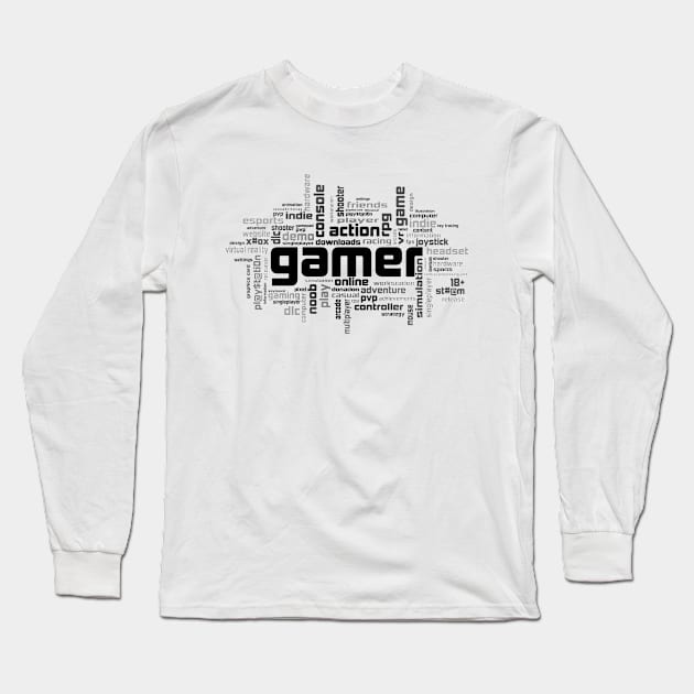 Gamer Theme Black Version Long Sleeve T-Shirt by Tarasevi4